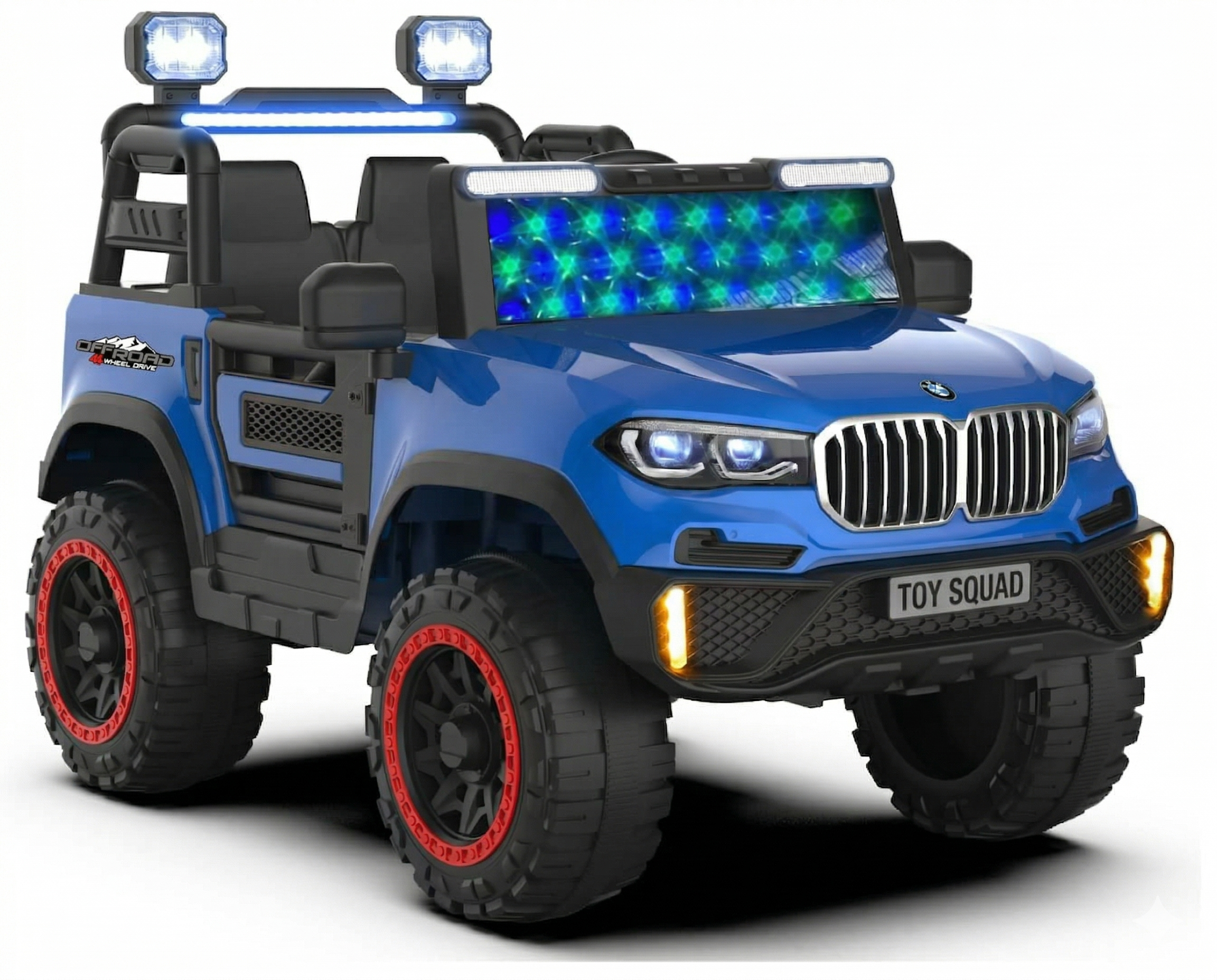 Toysquad BM jeep 4motor BlUE | windshield light and all music options