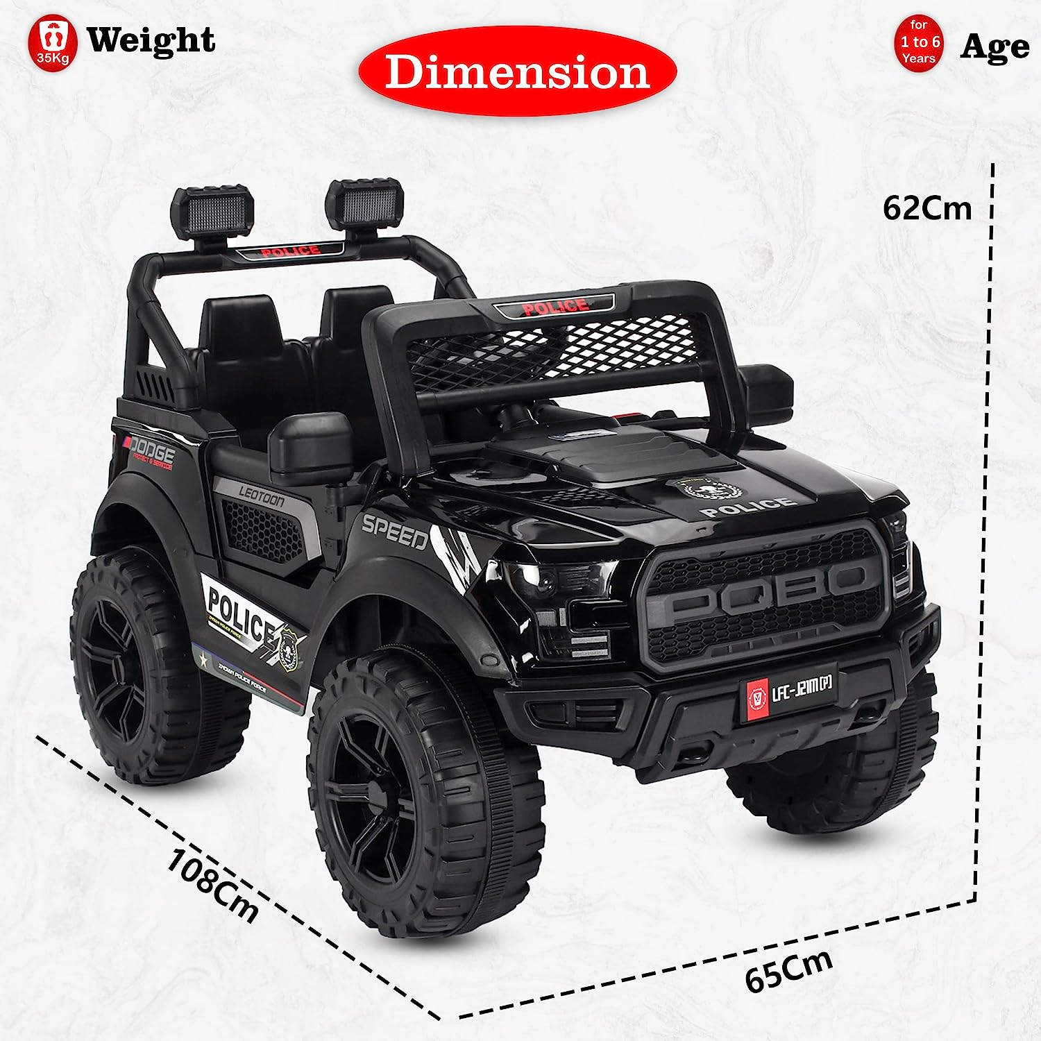 Pobo Jeep blue 4Motor black