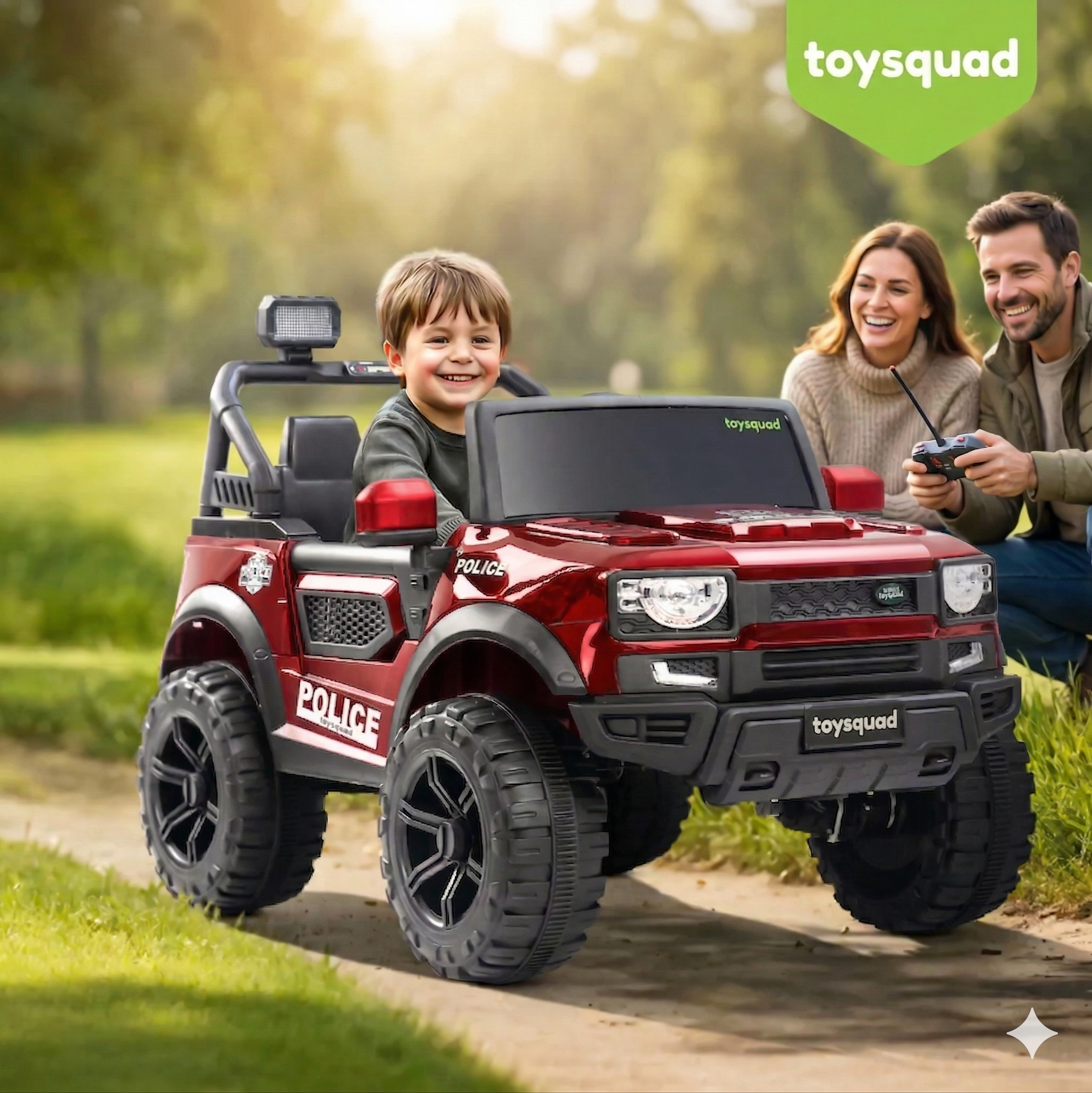 Toysquad Rover jeep 4motor RED | windshield light and all music options