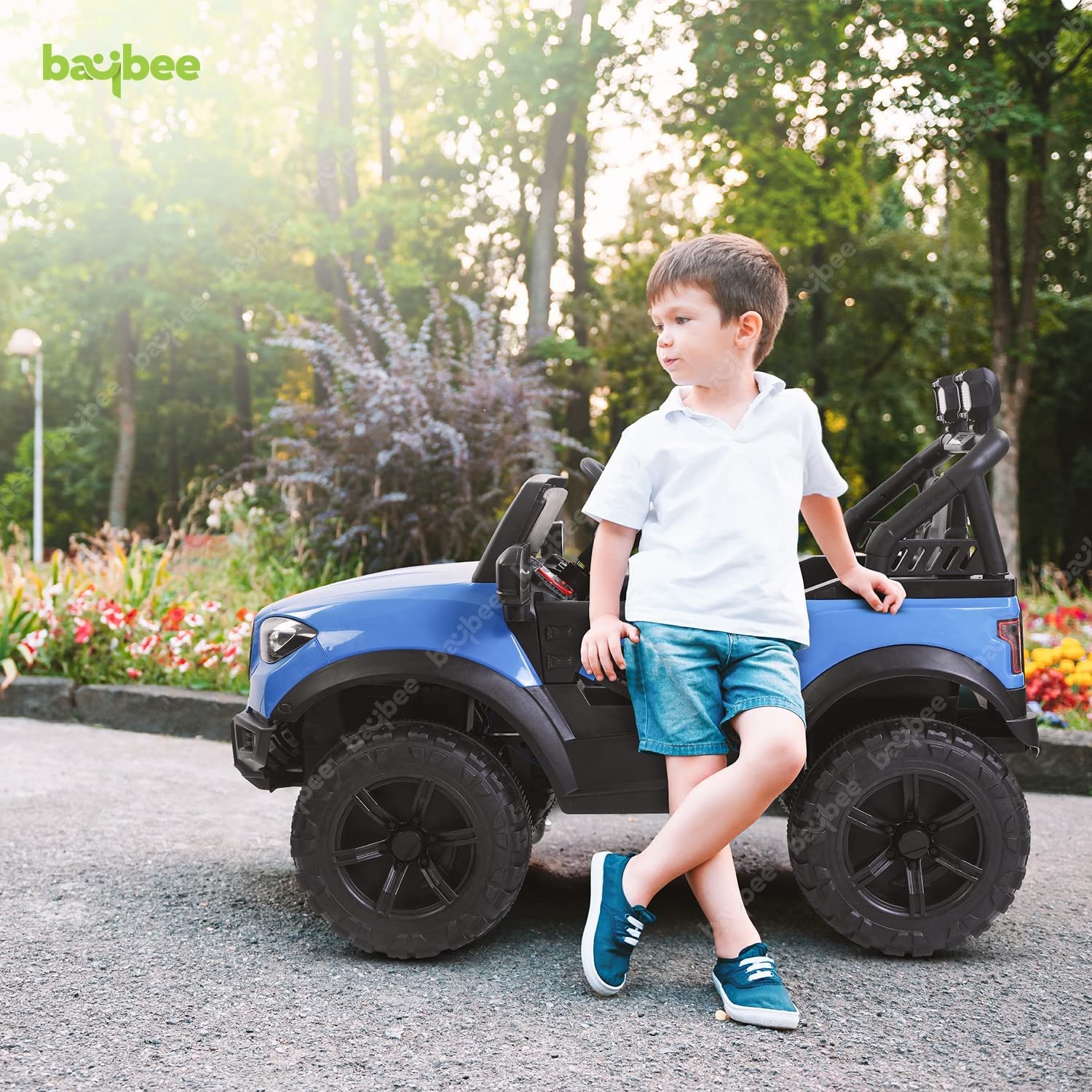 kids jeep bnz blue 4motor
