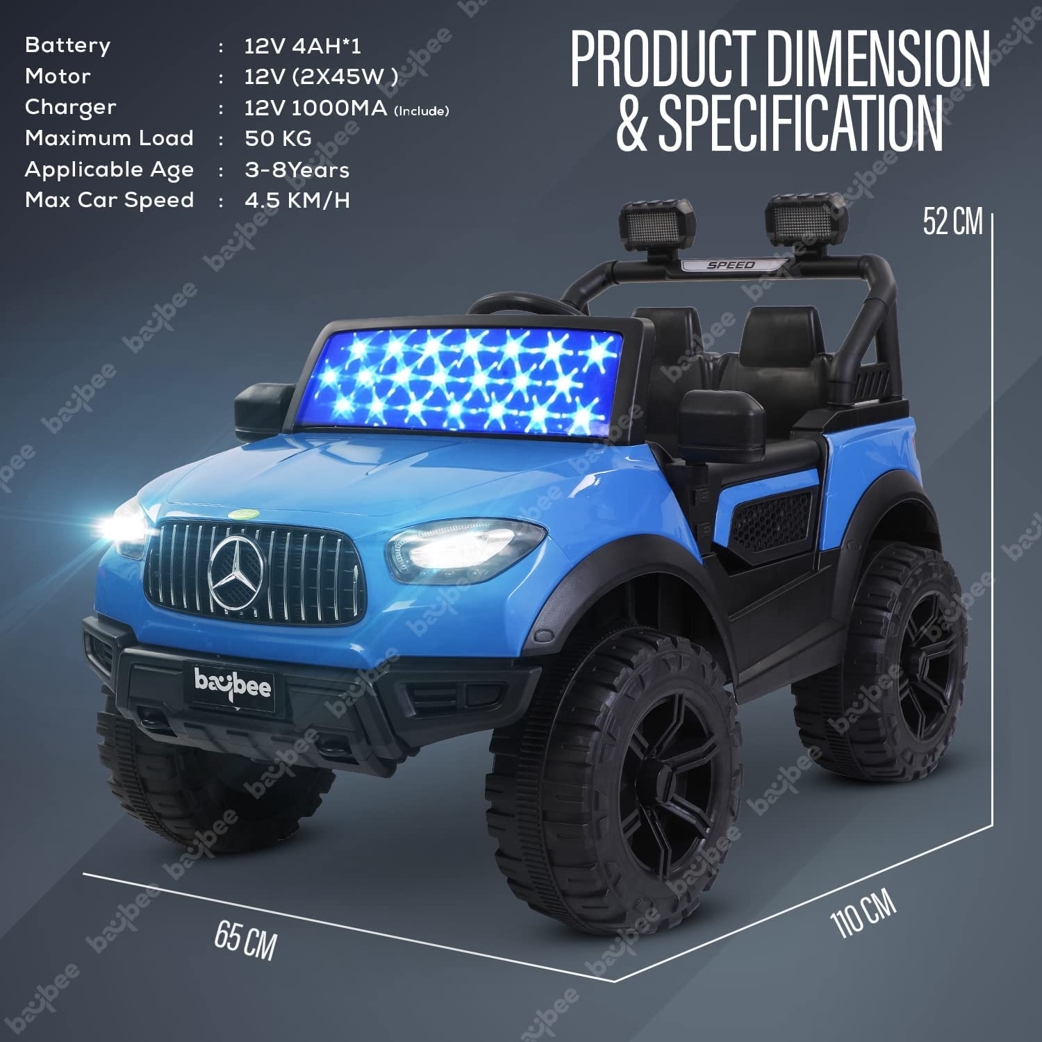 kids jeep bnz blue 4motor