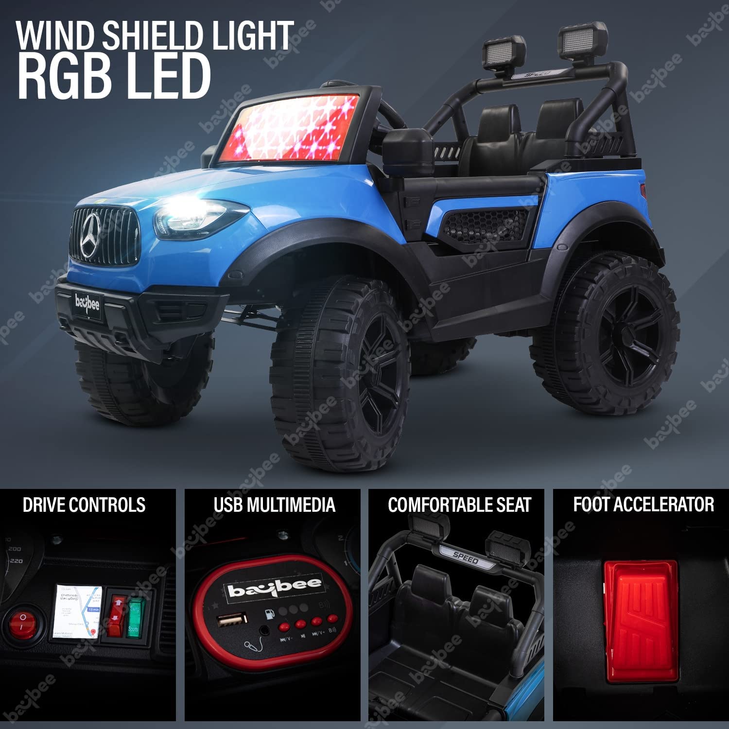 kids jeep bnz blue 4motor