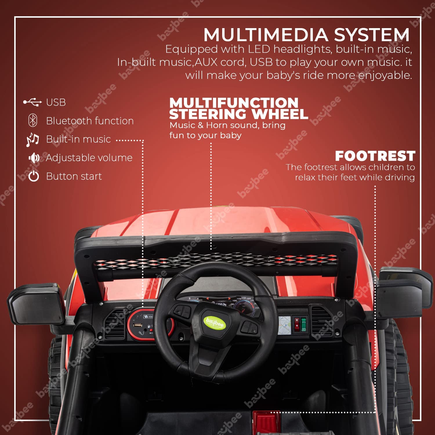 Pobo Jeep blue 4Motor Red